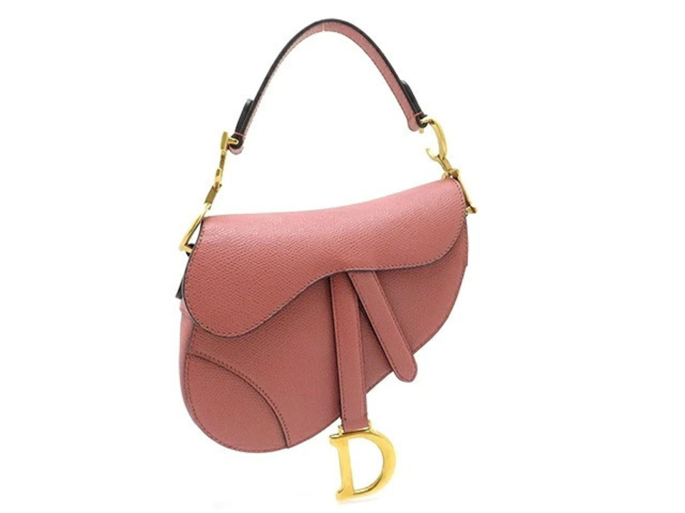 Christian Dior bag Saddle Pouch Clutch Mallow Rose Pink Smooth Calfskin